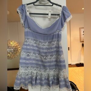 NBD Light Purple Dress with White Lace